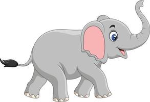 cartone animato elefante isolato su sfondo bianco vettore