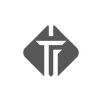 icona del logo della spada con il vettore del logotipo iniziale della lettera tf
