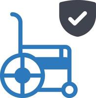 illustrazione vettoriale di sicurezza della sedia a rotelle su uno sfondo simboli di qualità premium. icone vettoriali per il concetto e la progettazione grafica.