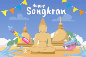 sfondo del festival del giorno di Songkran vettore