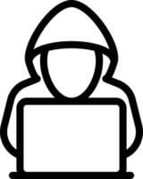 illustrazione vettoriale di hacker su uno sfondo. simboli di qualità premium. icone vettoriali per il concetto e la progettazione grafica.