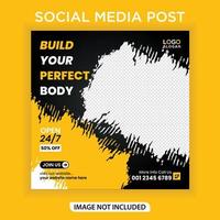 post sui social media banner web palestra fitness vettore