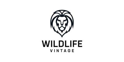 modello di progettazione del logo della siluetta del leone vintage vettore