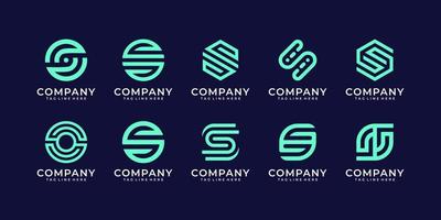 raccolta di ispirazione per il pacchetto di design del logo della lettera s