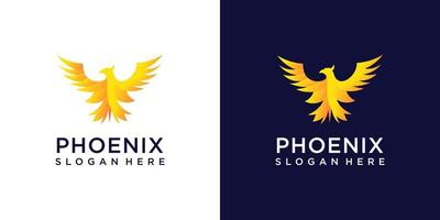 phoenix logo design collezione di ispirazione sfumata vettore