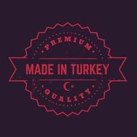 made in turchia, badge vintage, segno in rosso scuro vettore