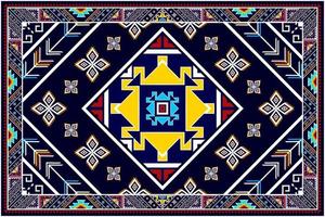 ikat disegno geometrico astratto etnico. Tappeto In Tessuto Azteco Mandala Ornamento Etnico Chevron Decorazione Tessile Carta Da Parati. tribale boho nativo etnico tradizionale ricamo sfondo vettoriale