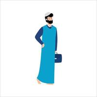condurre attività indossando l'illustrazione vettoriale di abiti islamici