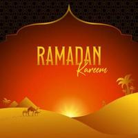 biglietto di auguri per il design dell'illustrazione vettoriale per la celebrazione del ramadan