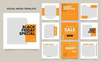 banner modello di social media per la promozione della vendita di moda del black friday vettore