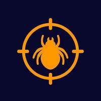icona di controllo dei parassiti con un bug, vettore
