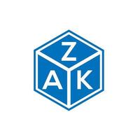 zak lettera logo design su sfondo bianco. zak creative iniziali lettera logo concept. disegno della lettera zak. vettore