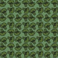 modello di broccoli senza soluzione di continuità. icone di broccoli verdi di vettore di doodle. modello vintage di broccoli verdi. cibo salutare