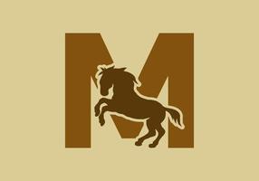 lettera iniziale m a forma di cavallo vettore