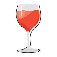 un'icona piatta personalizzabile del bicchiere di vino vettore