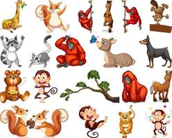 set di personaggi dei cartoni animati animali vettore