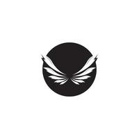 vettore del modello di logo dell'ala di falco