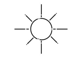 illustrazione del sole in stile linea tratteggiata vettore
