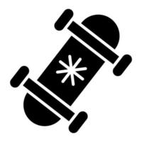 icona del glifo da snowboard vettore