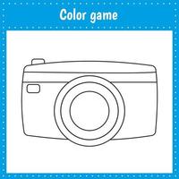 pagina da colorare di una macchina fotografica per bambini vettore