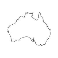 schizzo di vettore della mappa dell'australia