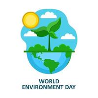 illustrazione della giornata mondiale dell'ambiente in stile piatto. vettore