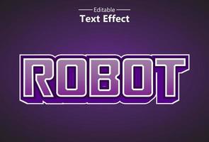 effetto testo robot con colore viola per marchio e logo. vettore