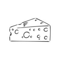 un pezzo di schizzo vettoriale di formaggio