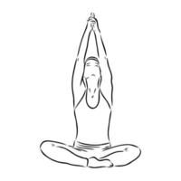 schizzo di vettore di posa di yoga