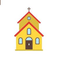 edificio della chiesa i icona a colori piatta vettore