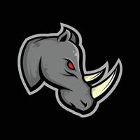 logo mascotte rinoceronte vettore