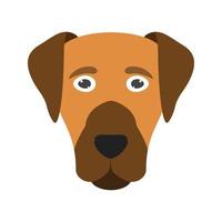 icona di colore piatto della faccia del cane vettore