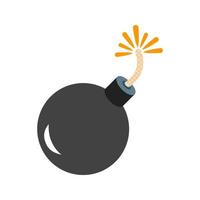 icona di colore piatto della palla di cannone che esplode vettore