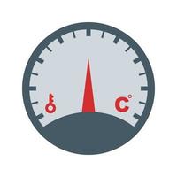 icona di colore piatto dell'indicatore di temperatura vettore