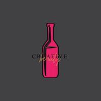 logo della bevanda alcolica, logo del vino vettore