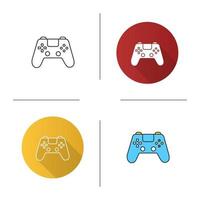 icona del gamepad. design piatto, stili lineari e di colore. telecomando da gioco. illustrazioni vettoriali isolate