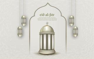modello di carta di saluto islamico eid mubarak, sfondo con lanterna vettore