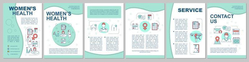 layout del modello di brochure sulla salute delle donne. ginecologia e ostetricia. volantino, opuscolo, design di stampa di volantini. Neonatologia. layout di pagina vettoriali per riviste, relazioni annuali, manifesti pubblicitari