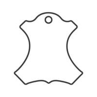 icona lineare etichetta in pelle o tessuto. illustrazione al tratto sottile. simbolo di contorno. disegno di contorno isolato vettoriale