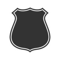 distintivo, icona del glifo con emblema. etichetta di vigile del fuoco o poliziotto. simbolo della sagoma. spazio negativo. illustrazione vettoriale isolato