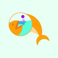 icona di pesce. per mascotte, emblema e logo vettore
