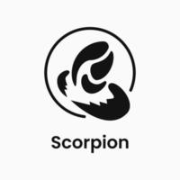 logo dello scorpione. concetto di logo animale pericoloso. buono per icona, segno, simbolo, mascotte, logo o emblema vettore