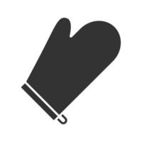icona del glifo con guanto da forno. presina. simbolo della sagoma. spazio negativo. illustrazione vettoriale isolato