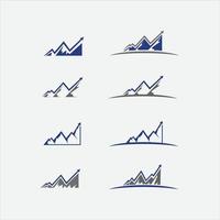 insieme del vettore di progettazione di logo di finanza di montagna della raccolta