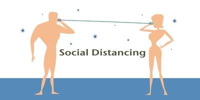 l'arte del distanziamento sociale. vettore