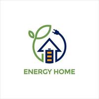 design moderno del logo della casa di energia vettore