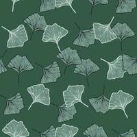 foglie incise senza cuciture ginkgo biloba. sfondo vintage botanico con fogliame in stile disegnato a mano. vettore