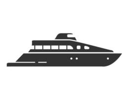 icona della siluetta dell'yacht della nave. illustrazione vettoriale piatta.