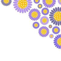 decorazione del bordo del fiore della margherita lilla vettore
