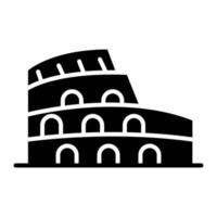 icona del glifo del Colosseo vettore